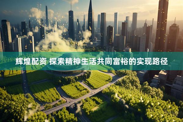 辉煌配资 探索精神生活共同富裕的实现路径